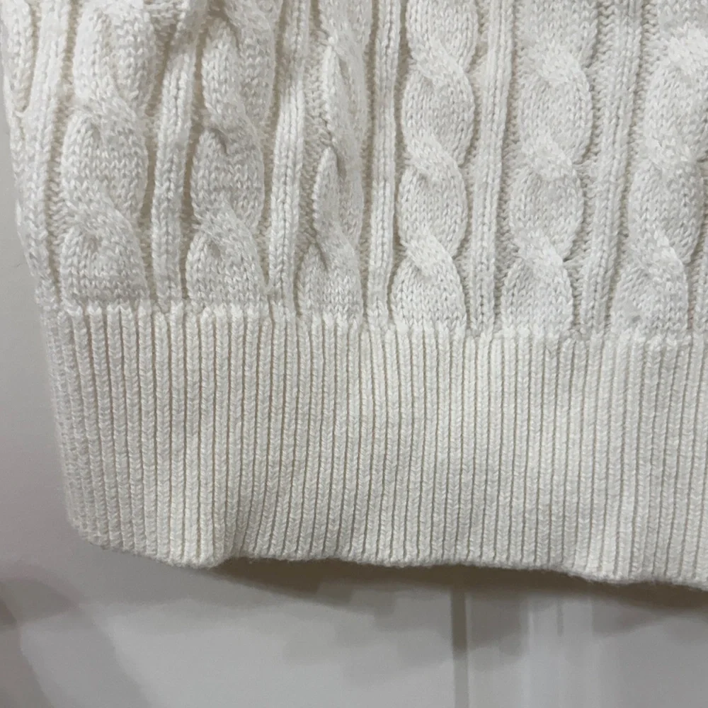 J. Crew Cable Knit Hooded Sweater - Cream